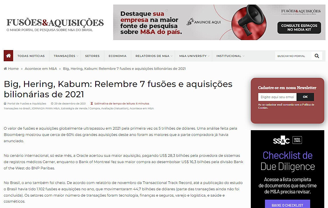 Big, Hering, Kabum: Relembre 7 fuses e aquisies bilionrias de 2021